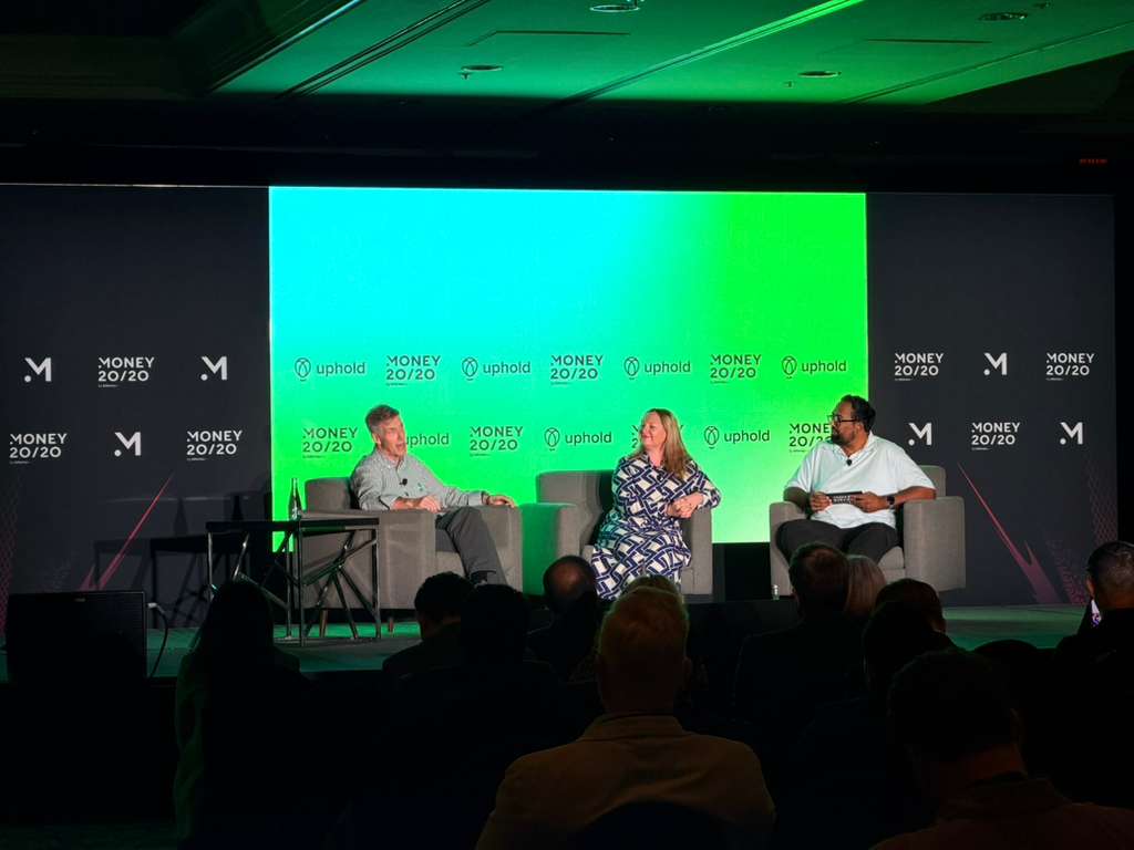 Dhanum Nursigadoo moderating a panel at Money20/20 USA, Las Vegas, 2025.